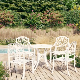 Bistro table and chairs 5 pieces white cast aluminum by , Garden sets - Ref: Foro24-3070600, Price: 809,09 €, Discount: %