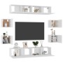 White engineered wood 8-piece TV cabinet set by , TV Furniture - Ref: Foro24-3074459, Price: 239,17 €, Discount: %