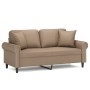 2-seater sofa with cappuccino synthetic leather cushions 140 cm by , Sofas - Ref: Foro24-3200934, Price: 268,60 €, Discount: %