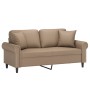 2-seater sofa with cappuccino synthetic leather cushions 140 cm by , Sofas - Ref: Foro24-3200934, Price: 268,60 €, Discount: %