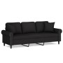 Sofá de 3 plazas con cojines terciopelo negro 180 cm de , Sofás - Ref: Foro24-3200960, Precio: 314,58 €, Descuento: %