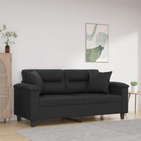 2-Sitzer-Sofa mit schwarzen Kunstlederkissen 140 cm von , Sofas - Ref: Foro24-3200988, Preis: 262,99 €, Rabatt: %