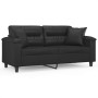 2-Sitzer-Sofa mit schwarzen Kunstlederkissen 140 cm von , Sofas - Ref: Foro24-3200988, Preis: 262,29 €, Rabatt: %