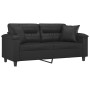 2-Sitzer-Sofa mit schwarzen Kunstlederkissen 140 cm von , Sofas - Ref: Foro24-3200988, Preis: 262,29 €, Rabatt: %