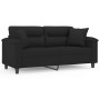 2-Sitzer-Sofa mit schwarzen Mikrofaser-Stoffkissen, 140 cm von , Sofas - Ref: Foro24-3200974, Preis: 268,80 €, Rabatt: %