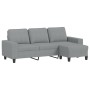 Sofá de 3 plazas con taburete de tela gris claro 180 cm de , Sofás - Ref: Foro24-3201151, Precio: 372,15 €, Descuento: %