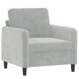 Sillón con taburete terciopelo gris claro 60 cm de , Sofás - Ref: Foro24-3201164, Precio: 223,98 €, Descuento: %