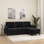 Sofá de 3 plazas con taburete de terciopelo negro 180 cm de , Sofás - Ref: Foro24-3201179, Precio: 361,87 €, Descuento: %