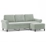 3-seater sofa with light gray velvet stool 180 cm by , Sofas - Ref: Foro24-3201215, Price: 358,63 €, Discount: %