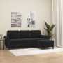 Sofá de 3 plazas con taburete de terciopelo negro 180 cm de , Sofás - Ref: Foro24-3201220, Precio: 358,45 €, Descuento: %