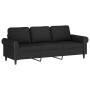 Sofá de 3 plazas con taburete de terciopelo negro 180 cm de , Sofás - Ref: Foro24-3201220, Precio: 358,45 €, Descuento: %