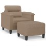 Sillón con taburete cuero sintético color capuchino 60 cm de , Sofás - Ref: Foro24-3201241, Precio: 223,99 €, Descuento: %