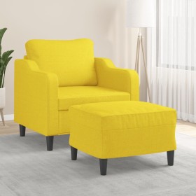 Sessel mit Hocker aus hellgelbem Stoff 60 cm von , Sofas - Ref: Foro24-3201132, Preis: 216,42 €, Rabatt: %