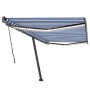 Toldo retráctil manual con luz LED azul y blanco 500x350 cm de , Toldos - Ref: Foro24-3069861, Precio: 630,99 €, Descuento: %