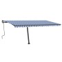 Toldo retráctil manual con luz LED azul y blanco 500x350 cm de , Toldos - Ref: Foro24-3069861, Precio: 630,99 €, Descuento: %