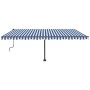 Manual retractable awning with blue and white LED light 500x350 cm by , Awnings - Ref: Foro24-3069861, Price: 623,90 €, Disco...