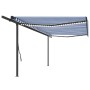 Manual retractable awning with blue and white LED light 5x3.5 m by , Awnings - Ref: Foro24-3070261, Price: 717,40 €, Discount: %