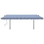 Manual retractable awning with blue and white LED light 5x3.5 m by , Awnings - Ref: Foro24-3070261, Price: 717,40 €, Discount: %