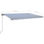 Manual retractable awning with blue and white LED light 5x3.5 m by , Awnings - Ref: Foro24-3070261, Price: 717,40 €, Discount: %