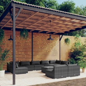 10-piece garden furniture set and gray synthetic rattan cushions by , Garden sets - Ref: Foro24-3102037, Price: 1,00 €, Disco...