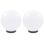 Set of 2 spherical LED ball lamps 25 cm PMMA by vidaXL, Outdoor lighting - Ref: Foro24-50655, Price: 49,61 €, Discount: %