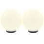 Set of 2 spherical LED ball lamps 25 cm PMMA by vidaXL, Outdoor lighting - Ref: Foro24-50655, Price: 49,61 €, Discount: %