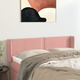 Pink velvet headboard 147x16x78/88 cm by , Headboards and footboards - Ref: Foro24-3118681, Price: 61,46 €, Discount: %