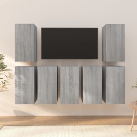 TV furniture 7 pcs Sonoma gray plywood 30.5x30x60 cm by , TV Furniture - Ref: Foro24-3120336, Price: 217,99 €, Discount: %