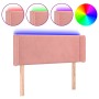 Pink velvet headboard with LED 103x16x78/88 cm by , Headboards and footboards - Ref: Foro24-3123143, Price: 54,91 €, Discount: %