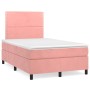 Box spring bed with pink velvet mattress 120x200 cm by , Beds and slatted bases - Ref: Foro24-3142958, Price: 432,72 €, Disco...