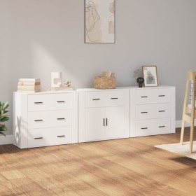 Sideboards 3 pieces white plywood by , Sideboards - Ref: Foro24-3185423, Price: 289,38 €, Discount: %