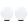 Set of 2 spherical LED ball lamps 40 cm PMMA by vidaXL, Outdoor lighting - Ref: Foro24-50657, Price: 114,99 €, Discount: %