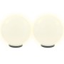 Set of 2 spherical LED ball lamps 40 cm PMMA by vidaXL, Outdoor lighting - Ref: Foro24-50657, Price: 114,99 €, Discount: %