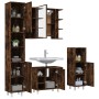 Set de muebles de baño 4 piezas madera contrachapada roble humo de , Muebles de baño - Ref: Foro24-3187612, Precio: 230,73 €,...