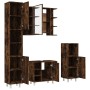 4-piece smoke oak plywood bathroom furniture set by , Bathroom furniture - Ref: Foro24-3187612, Price: 230,73 €, Discount: %