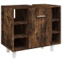 Set de muebles de baño 4 piezas madera contrachapada roble humo de , Muebles de baño - Ref: Foro24-3187612, Precio: 230,73 €,...