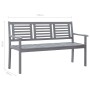 Banco de jardín 3 plazas madera eucalipto gris y cojín 150 cm de , Bancos de jardín - Ref: Foro24-3061072, Precio: 203,99 €, ...