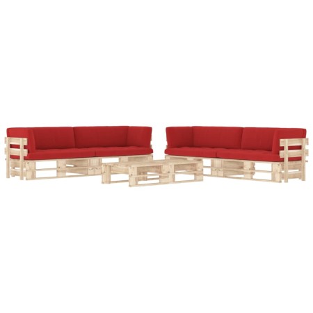 6-piece pallet furniture and impregnated pine wood cushions by , Garden sets - Ref: Foro24-3067039, Price: 493,67 €, Discount: %