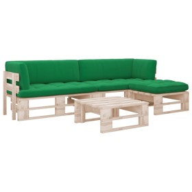 4-piece pallet furniture and impregnated pine wood cushions by , Garden sets - Ref: Foro24-3066822, Price: 264,66 €, Discount: %