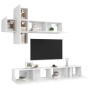 White engineered wood 7-piece TV living room furniture set by , TV Furniture - Ref: Foro24-3078709, Price: 261,67 €, Discount: %