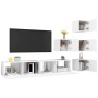 White engineered wood 6-piece TV living room furniture set by , TV Furniture - Ref: Foro24-3078721, Price: 174,89 €, Discount: %