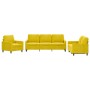 Yellow velvet 3-piece sofa set with cushions by , Sofas - Ref: Foro24-3201482, Price: 667,77 €, Discount: %