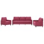 Dreiteilige Sofagarnitur aus rotem Samt mit Kissen von , Sofas - Ref: Foro24-3201480, Preis: 617,18 €, Rabatt: %