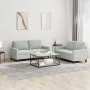 Sofagarnitur mit Kissen, 2-teilig, hellgrauer Samt von , Sofas - Ref: Foro24-3201496, Preis: 411,00 €, Rabatt: %