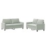 Sofagarnitur mit Kissen, 2-teilig, hellgrauer Samt von , Sofas - Ref: Foro24-3201496, Preis: 411,00 €, Rabatt: %