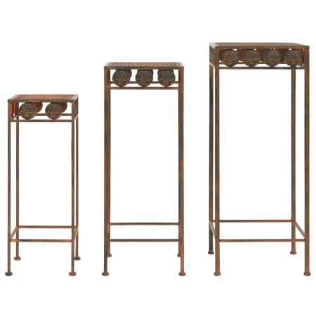 Set of 3 pcs vintage style rusty metal plant supports by vidaXL, Pot stands - Ref: Foro24-245928, Price: 85,28 €, Discount: %