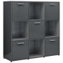 Glossy gray plywood shelving 90x30x90 cm by , Bookcases and shelves - Ref: Foro24-802938, Price: 125,59 €, Discount: %