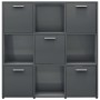 Glossy gray plywood shelving 90x30x90 cm by , Bookcases and shelves - Ref: Foro24-802938, Price: 125,59 €, Discount: %