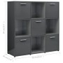 Glossy gray plywood shelving 90x30x90 cm by , Bookcases and shelves - Ref: Foro24-802938, Price: 125,59 €, Discount: %