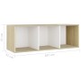 Muebles de salón 2 pzas madera ingeniería blanco y roble Sonoma de , Muebles TV - Ref: Foro24-3079939, Precio: 104,44 €, Desc...